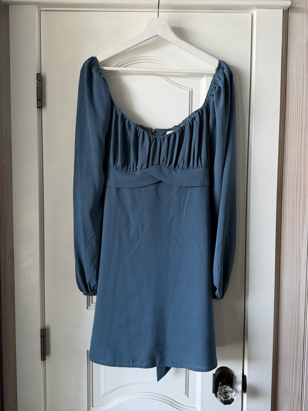 Better Be Slate Blue Long-Sleeve Mini Dress